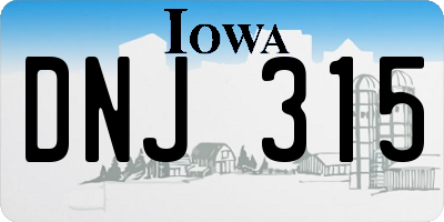 IA license plate DNJ315
