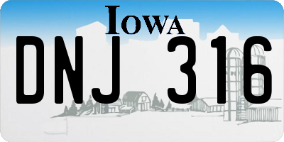 IA license plate DNJ316