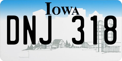 IA license plate DNJ318