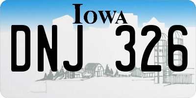 IA license plate DNJ326