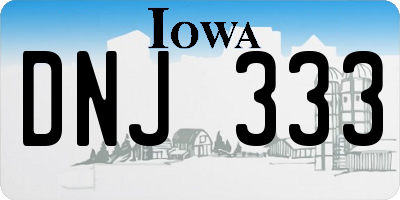 IA license plate DNJ333