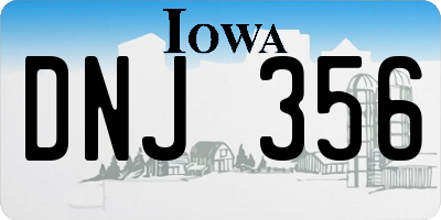 IA license plate DNJ356