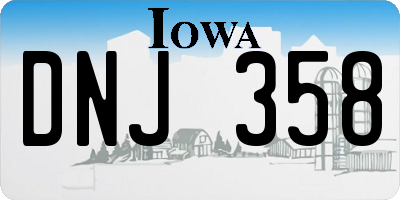 IA license plate DNJ358