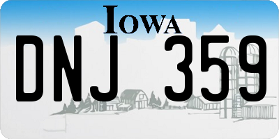 IA license plate DNJ359