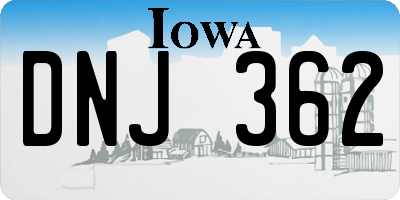 IA license plate DNJ362