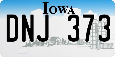 IA license plate DNJ373
