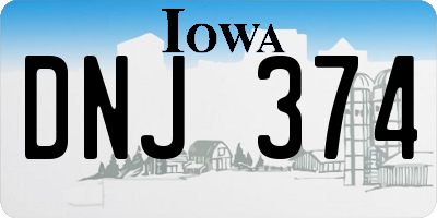 IA license plate DNJ374