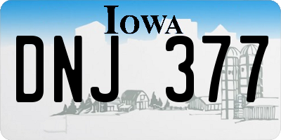 IA license plate DNJ377