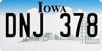 IA license plate DNJ378