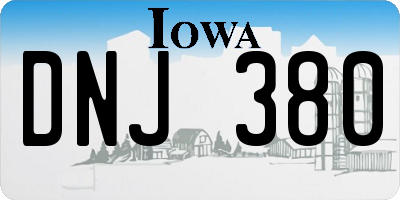 IA license plate DNJ380