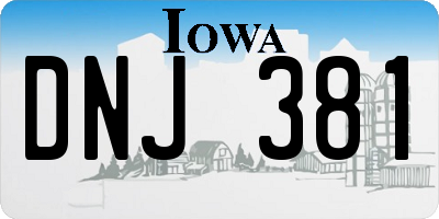 IA license plate DNJ381