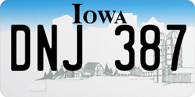IA license plate DNJ387