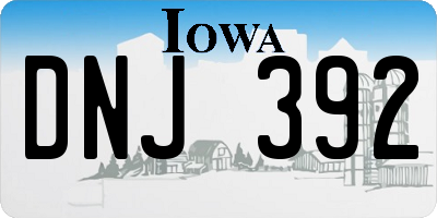 IA license plate DNJ392