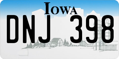 IA license plate DNJ398