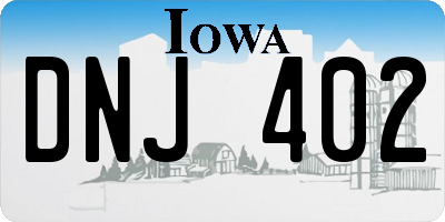 IA license plate DNJ402