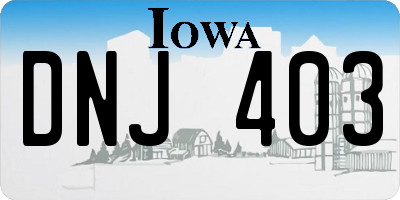 IA license plate DNJ403