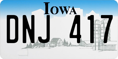 IA license plate DNJ417