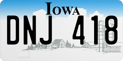 IA license plate DNJ418