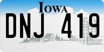 IA license plate DNJ419