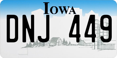 IA license plate DNJ449