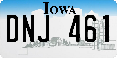 IA license plate DNJ461