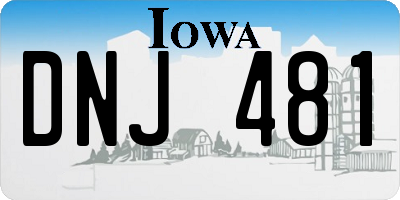 IA license plate DNJ481