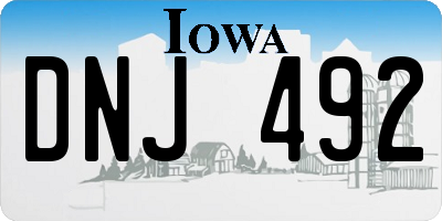 IA license plate DNJ492