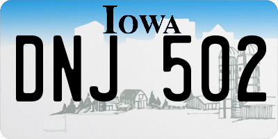 IA license plate DNJ502