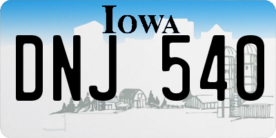 IA license plate DNJ540