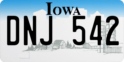 IA license plate DNJ542