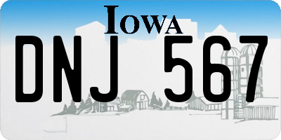 IA license plate DNJ567