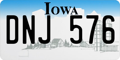 IA license plate DNJ576