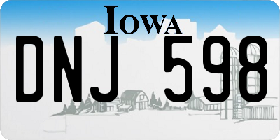 IA license plate DNJ598