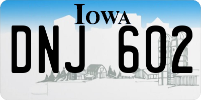 IA license plate DNJ602