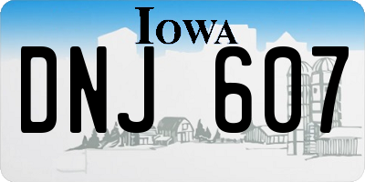 IA license plate DNJ607