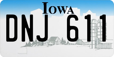 IA license plate DNJ611