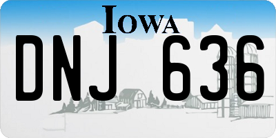 IA license plate DNJ636