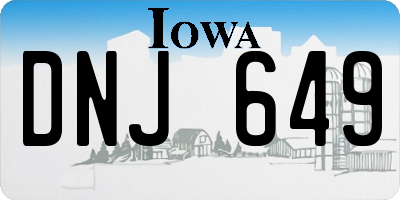 IA license plate DNJ649