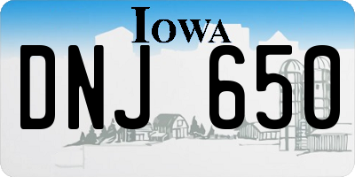 IA license plate DNJ650