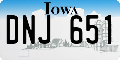 IA license plate DNJ651