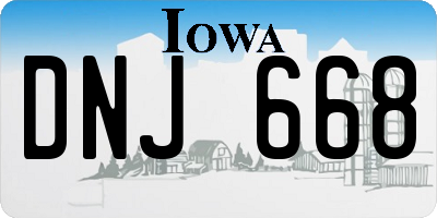 IA license plate DNJ668