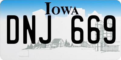 IA license plate DNJ669