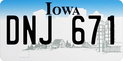 IA license plate DNJ671