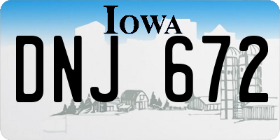 IA license plate DNJ672
