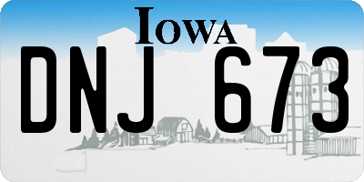 IA license plate DNJ673