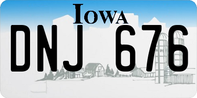 IA license plate DNJ676