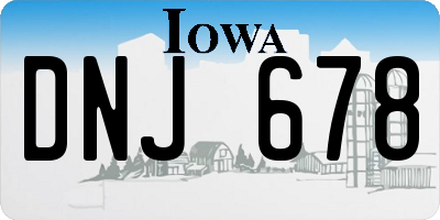 IA license plate DNJ678