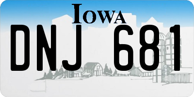 IA license plate DNJ681