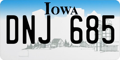 IA license plate DNJ685