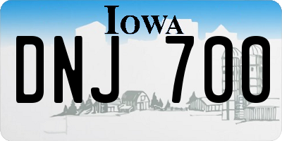IA license plate DNJ700
